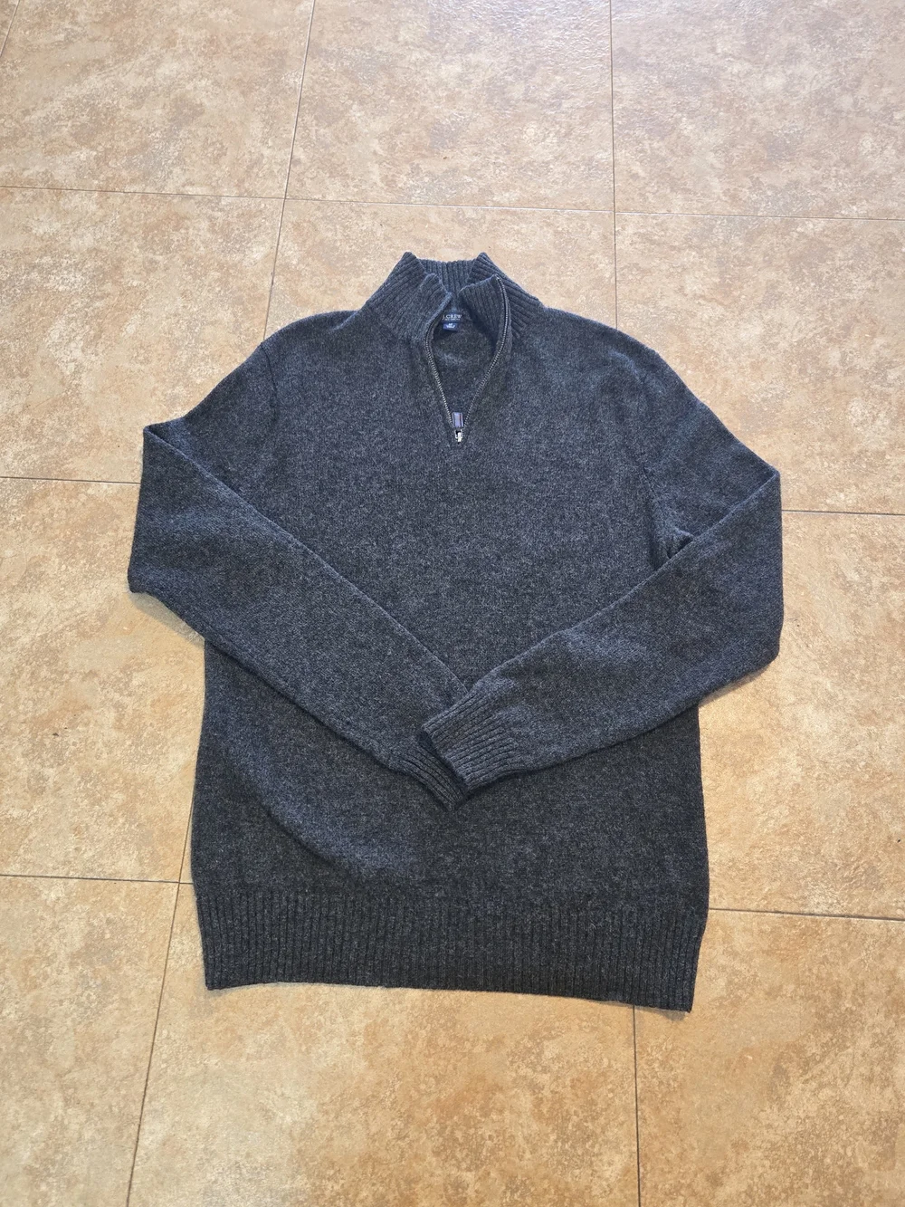 J. Crew Men’s Dark Charcoal Zip-Up Sweater